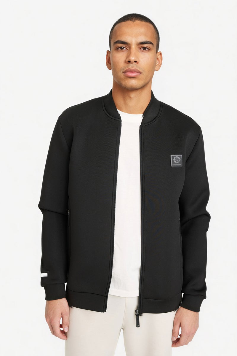DeFacto Black Man Slim Fit College Collar Bomber Jacket Casual - Image 3